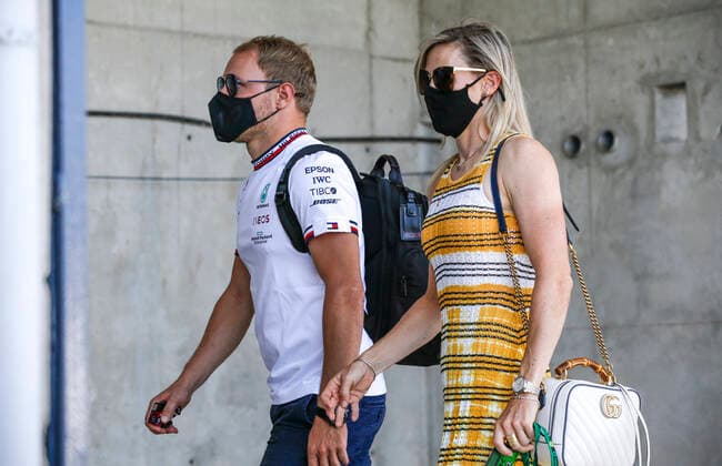 77 Valtteri Bottas (FIN, Mercedes-AMG Petronas F1 Team) and his girlfriend Tiffany Cromwell, F1 Grand Prix of Hungary at Hungaroring on July 29, 2021 in Budapest, Hungary. (Photo by HOCH ZWEI) Budapest Hungary