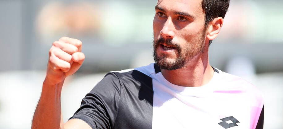 TENNIS - ATP, Tennis Herren Generali Open 2021 KITZBUEHEL,AUSTRIA,29.JUL.21 - TENNIS - ATP World Tour, Generali Open. Image shows the rejoicing of Gianluca Mager (ITA).  GEPAxpictures xPatrickxSteiner