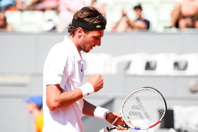 TENNIS - ATP, Tennis Herren Generali Open 2021 KITZBUEHEL,AUSTRIA,29.JUL.21 - TENNIS - ATP World Tour, Generali Open. Image shows the rejoicing of Arthur Rinderknech (FRA).  GEPAxpictures xPatrickxSteiner