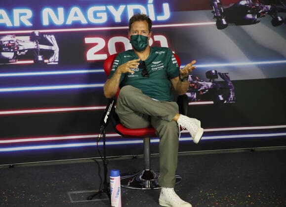 F1 Grand Prix of Hungary 5 Sebastian Vettel (GER, Aston Martin Cognizant F1 Team), F1 Grand Prix of Hungary at Hungaroring on July 29, 2021 in Budapest, Hungary. (Photo by Florion Goga REUTERS FIA Pool via HOCH ZWEI) Budapest Hungary Poolfoto HOCH ZWEI Pool Pool via REUTERS ,EDITORIAL USE ONLY