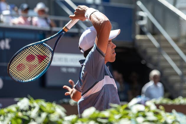 29.07.2021, Sportpark, Kitzbühel, AUT, ATP, Tennis Herren Tour, Generali Open Kitzbühel, Viertelfinale, im Bild Daniel Altmaier (GER) Daniel Altmaier of Germany during the quarter final matchGenerali Open Tennis Tournament of the ATP Tour at the Sportpark in Kitzbühel, Austria on 2021 07 29.