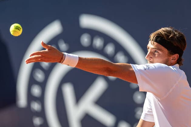 29.07.2021, Sportpark, Kitzbühel, AUT, ATP, Tennis Herren Tour, Generali Open Kitzbühel, Viertelfinale, im Bild Arthur Rinderknech (FRA) Arthur Rinderknech of France during the quarter final matchGenerali Open Tennis Tournament of the ATP Tour at the Sportpark in Kitzbühel, Austria on 2021 07 29.