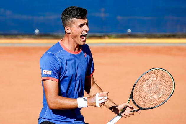 TENNIS - ATP, Tennis Herren Generali Open 2021 KITZBUEHEL,AUSTRIA,29.JUL.21 - TENNIS - ATP World Tour, Generali Open. Image shows the rejoicing of Alexander Erler (AUT).  GEPAxpictures xPatrickxSteiner