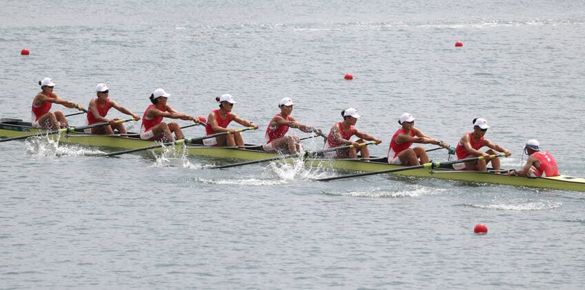 (210730) -- TOKYO, July 30, 2021 -- Team China competes during the Tokyo 2020 women s eight final of rowing in Tokyo, Japan, July 30, 2021. ) (TOKYO2020)JAPAN-TOKYO-OLY-ROWING-WOMEN S EIGHT-FINAL DuxXiaoyi 