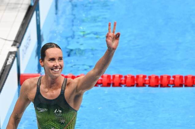 PARIS 2024, OLYMPIC LEGENDS: Emma McKeon (210730) -- TOKYO, July 30, 2021 -- Gold medalist Emma Mckeon of Australia reacts after the women s 100m freestyle final of swimming at the Tokyo 2020 Olympic Games, Olympische Spiele, Olympia, OS in Tokyo, Japan, July 30, 2021. ) (TOKYO2020)JAPAN-TOKYO-OLY-SWIMMING-WOMEN S 100M FREESTYLE-FINAL WangxJingqiang 