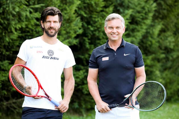 TENNIS - ATP, Tennis Herren Generali Open 2021 KITZBUEHEL,AUSTRIA,30.JUL.21 - TENNIS - ATP World Tour, Generali Open ProAm. Image shows sporting director Juergen Melzer and president Magnus Brunner (OETV).  GEPAxpictures xPatrickxSteiner