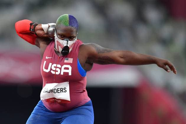 Tokio 2020 im Jahr 2021, Rückblick: Olympische Highlights Sport Bilder des Tages SAUNDERS Raven (USA), JULY 30, 2021 - Athletics : Women s Shot Put Qualification during the Tokyo 2020 Olympic Games, Olympische Spiele, Olympia, OS at the National Stadium in Tokyo, Japan. Noxthirdxpartyxsales  (165908590)