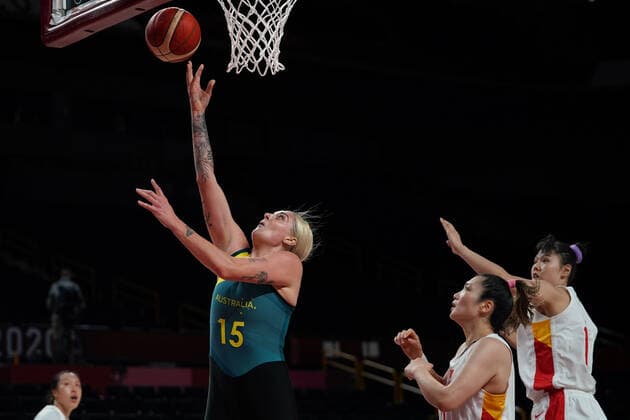 OLY21 BASKETBALL WOMENS AUST CHINA, Cayla George of Australia during the Women s Preliminaries Group C Basketball match between China and Australia at the Saitama Super Arena during the Tokyo Olympic Games, Olympische Spiele, Olympia, OS in Tokyo, Japan Friday, July 30, 2021. ( NO ARCHIVING, EDITORIAL USE ONLY, NO USE IN BOOKS WITHOUT CONSENT TOKYO JAPAN  Copyright: xJOExGIDDENSx 20210731001562157642