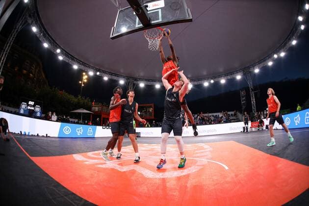 3×3 German Championship 2021, 30.07.2021 Hannover Splash gewinnen den Titel mit, Denzel Adjepongakosah Agyeman (Hannover Splash U18), Sidi Linus Beikame (Hannover Splash U18), Fabian Giessmann (Hannover Splash U18), Tebbe Carlos Sikko Moeller (Hannover Splash U18) - 3×3 German Championship 2021 30.07.2021 in Düsseldorf. Copyright: xBEAUTIFULxSPORTS KennyxBeelex