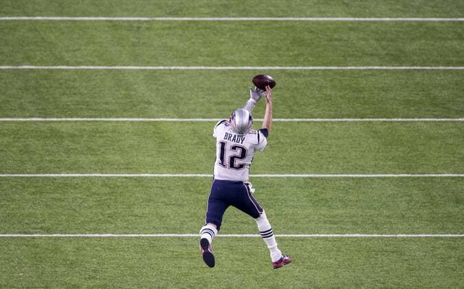 Mandatory Credit: Photo by Dave Shopland BPI Shutterstock (9351501ao) Tom Brady, New England Patriots Quarterback, (12) fails to catch the ball during the second quarter Super Bowl LII Super Bowl LII  Copyright: xDavexShopland BPI Shutterstockx 9351501ao