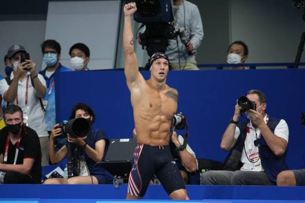July 31, 2021, Koto, Tokyo, Japan: Caeleb DRESSEL of the United States wins the Gold Medal during the Men s 100m butterfly final at the Tokyo Aquatics Centre on July 31st 2021 in Tokyo, Japan Koto Japan - ZUMAc179 20210731_zep_c179_005 Copyright: xMickaelxChavetx