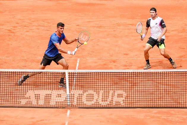 TENNIS - ATP, Tennis Herren Generali Open 2021 KITZBUEHEL,AUSTRIA,31.JUL.21 - TENNIS - ATP World Tour, Generali Open. Image shows Alexander Erler and Lucas Miedler (AUT).  GEPAxpictures xPatrickxSteiner