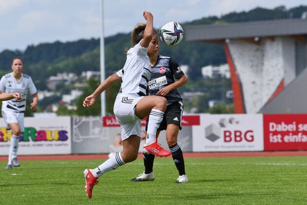 Sonja Merazguia (FC Basel 1893 7) GER , 1.FC Nuernberg (GER) vs. FC Basel 1893 (SUI) , Fussball , Frauen , Testspiel, Saison 2021 2022, 31.07.2021 DFL regulations prohibit any use of photographs as image sequences and or quasi-video. GER , 1.FC Nuernberg vs. FC Basel 1893 , Frauenfussball , Testspiel , Saison 2021 2022 , 31.07.2021 Boeblingen Copyright: xEibner-Pressefotox EP_TBR