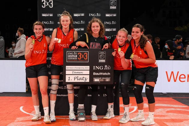 3×3 German Championship 2021, 31.07.2021 Die Gruenberg Eaglettes sind Deutsche Meisterinnen geworden im 3x3 Basketball - 3×3 German Championship 2021 31.07.2021 in Düsseldorf. Copyright: xBEAUTIFULxSPORTS KennyxBeelex