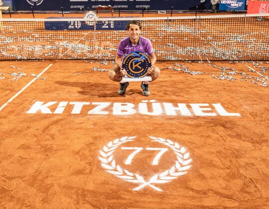 31.07.2021, Sportpark, Kitzbühel, AUT, ATP, Tennis Herren Tour, Generali Open Kitzbühel, Finale, im Bild Casper Ruud (NOR) Casper Ruud of Norway after the final match for the Generali Open Tennis Tournament of the ATP Tour at the Sportpark in Kitzbühel, Austria on 2021 07 31.