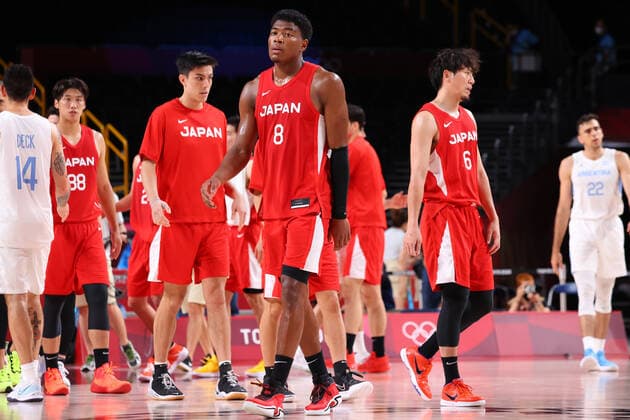 Rui Hachimura & Japan team group, Mannschaftsbild, Totale (JPN), AUGUST 1, 2021 - Basketball : Men s Preliminary Round Group C match between Argentina - Japan during the Tokyo 2020 Olympic Games, Olympische Spiele, Olympia, OS at the Saitama Super Arena in Saitama, Japan. Noxthirdxpartyxsales  (166093737)