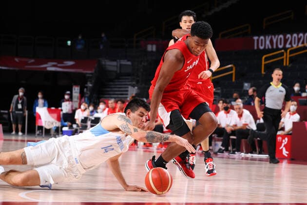 (L-R) Gabriel Deck (ARG), Rui Hachimura (JPN), AUGUST 1, 2021 - Basketball : Men s Preliminary Round Group C match between Argentina - Japan during the Tokyo 2020 Olympic Games, Olympische Spiele, Olympia, OS at the Saitama Super Arena in Saitama, Japan. Noxthirdxpartyxsales  (166099082)