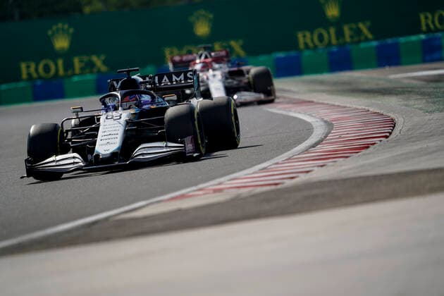 August 1, 2021, Mogyorod, Hungary: GEORGE RUSSEL of Great Britain and Williams Racing drives during the 2021 FIA Formula 1 Hungarian Grand Prix at the Hungaroring in Mogyorod near Budapest, Hungary. Mogyorod Hungary - ZUMAg147 20210801_zap_g147_019 Copyright: xJamesxGasperottix