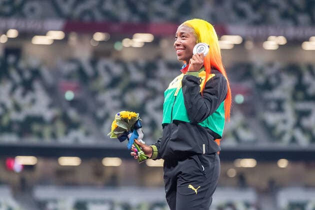 Olympic Games, Olympische Spiele, Olympia, OS 01.08.2021 Shelly-Ann Fraser-Pryce (JAM) wins Silver in the womenÕs 100 m at the Olympic Games in Tokyo, on Sunday, August 01, 2021 Copyright: xBEAUTIFULxSPORTS OlafxRellischx