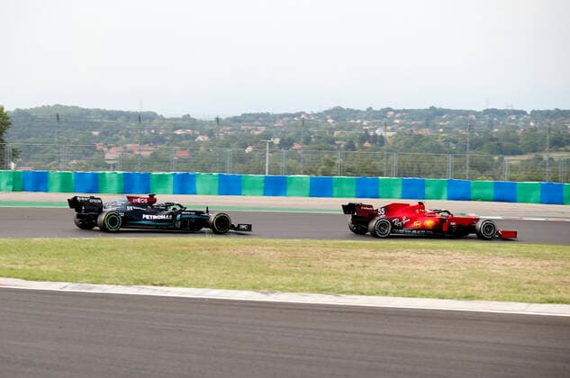 44 Lewis Hamilton (GBR, Mercedes-AMG Petronas F1 Team), 55 Carlos Sainz (ESP, Scuderia Ferrari Mission Winnow), F1 Grand Prix of Hungary at Hungaroring on August 1, 2021 in Budapest, Hungary. (Photo by HOCH ZWEI) Budapest Hungary