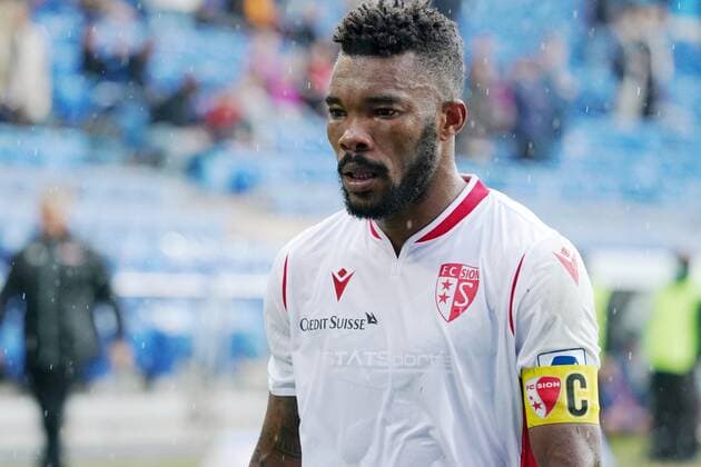 Foto Manuel Geisser 01.08.2021 Fussball Herren Saison 2021 2022 Super League FC Basel-FC Sion Bild :Geoffroy Serey Die (FC Sion) Aktion Einzelbild *** Photo Manuel Geisser 01 08 2021 football men season 2021 2022 Super League FC Basel FC Sion picture Geoffroy Serey Die FC Sion action single picture 