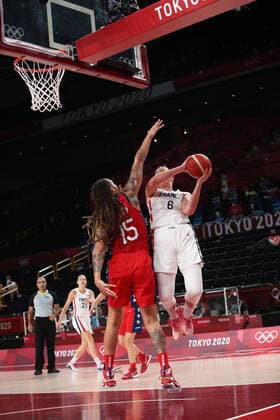August 2, 2021, Saitama, Tokyo, Japan: Alexia CHARTEREAU of France in action during the Women s Preliminary Round Group B Game between France and the United States at the Saitama Super Arena on August 2nd 2021 in Saitama, Japan Saitama Japan - ZUMAc179 20210802_zep_c179_058 Copyright: xMickaelxChavetx