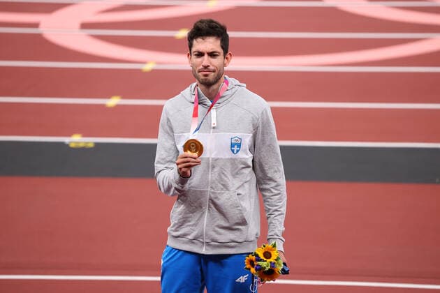 TENTOGLOU Miltiadis gold medal (GRE), AUGUST 2, 2021 - Athletics : Men s Long Jump Medal ceremony during the Tokyo 2020 Olympic Games, Olympische Spiele, Olympia, OS at the National Stadium in Tokyo, Japan. Noxthirdxpartyxsales  (166202305)