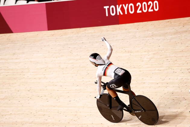 Lisa BRENNAUER (GER), Jubel, jubeln, Freude, cheers, Cycling Bahnrad Track Women s Cycling Bahnrad Track Women s Team Pursuit Qualifying at Izu Velodrome Shizuoka 2.08.2021 Olympische Sommerspiele 2020, vom 23.07. - 08.08.2021 in Tokio Japan.