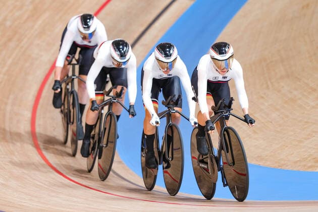 Franziska Brausse (GER), Lisa Brennauer (GER), Lisa Klein (GER), Mieke Kroger (GER), AUGUST 3, 2021 - Cycling : Women s Team Pursuit Final during the Tokyo 2020 Olympic Games, Olympische Spiele, Olympia, OS at the Izu Velodrome in Shizuoka, Japan. Noxthirdxpartyxsales  (166352518)