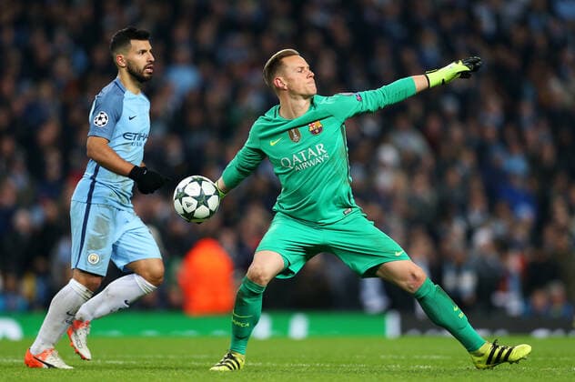 Mandatory Credit: Photo by Matt McNulty Jmp Shutterstock (6907564eh) Marc-André ter Stegen of Barcelona Manchester City v FC Barcelona, Barca UK - 01 Nov 2016 EDITORIAL USE ONLY Manchester City v FC Barcelona, UK - 01 Nov 2016 EDITORIAL USE ONLY  Copyright: xMattxMcNulty Jmp Shutterstockx 6907564eh