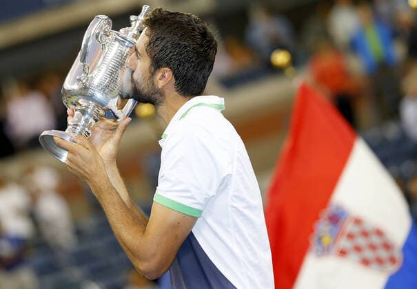 Mandatory Credit: Photo by Ella Ling Bpi Shutterstock (4102248g) Marin Cilic of Croatia kisses the trophy, winning the Men s Final at the US Open, 2014 US Open Tennis Championships 2014 Day Fifteen Flushing Meadows, New York, United States - 8 Sep 2014 Strictly Editorial Use Only - No Merchandising. US Open Tennis Championships 2014 Day Fifteen Flushing Meadows, New York, United States - 8 Sep 2014 Strictly Editorial Use Only - No Merchandising.  Copyright: xEllaxLing Bpi Shutterstockx 4102248g