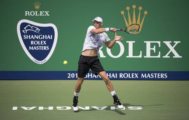 Mandatory Credit: Photo by Mike Frey BPI Shutterstock (6118533d) Kevin Anderson in action at the Rolex Shanghai Masters at the Qi Zhong Tennis Center, Minhang District, Shanghai, China ATP, Tennis Herren WTA, Tennis Damen Tennis World Tour 2016 Shanghai Rolex Masters 2016 Day One - 09 Oct 2016 ATP WTA Tennis World Tour 2016 Shanghai Rolex Masters 2016 Day One - 09 Oct 2016  Copyright: xMikexFrey BPI Shutterstockx 6118533d