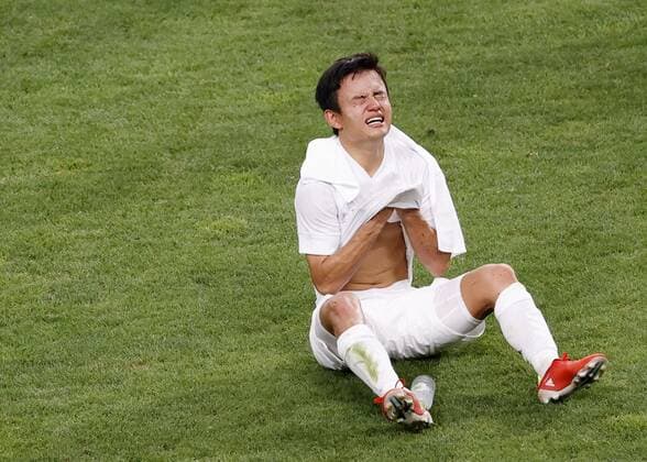 Tokyo Olympics: Football Takefusa Kubo weeps following Japan s 3-1 loss to Mexico in the men s football bronze medal match at the Tokyo Olympics on Aug. 6, 2021, at Saitama Stadium near Tokyo.  A14AA0000756868P