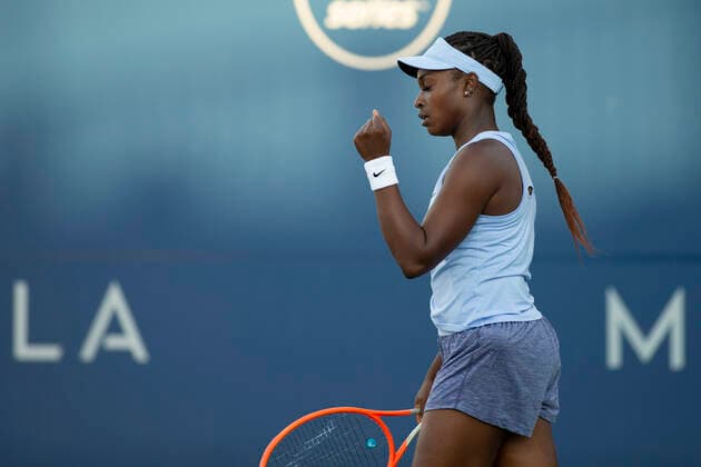 August 05, 2021: Sloane Stephens (USA) was defeated by Danielle Collins (USA) 36 64 63 in the second round of the Mubadala Silicon Valley Classic at San Jose State University in San Jose, California. TennisClix CSM San Jose USA - ZUMAc04_ 20210805_zaf_c04_509 Copyright: xMalxTaamx