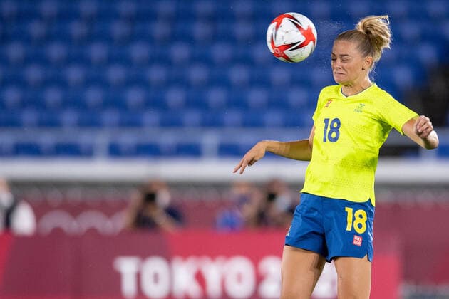 210806 Fridolina Rolfö of Sweden in the women?s football final during day 14 of the Tokyo 2020 Olympic Games, Olympische Spiele, Olympia, OS on August 6, 2021 in Tokyo. Photo: Carl Sandin BILDBYRAN kod CS DS0190 fotboll football soccer fotball olympic games olympics os ol olympiska spel olympiske leker tokyo2020 tokyo 2020 tokyo-os tokyo-ol bbeng sverige sweden canada kanada final Copyright: CARLxSANDIN BB210806CS013