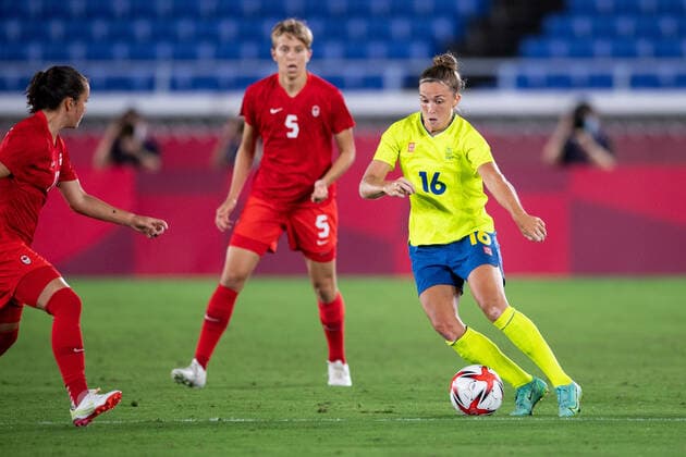 210806 Filippa Angeldahl of Sweden in the women?s football final during day 14 of the Tokyo 2020 Olympic Games, Olympische Spiele, Olympia, OS on August 6, 2021 in Tokyo. Photo: Carl Sandin BILDBYRAN kod CS DS0190 fotboll football soccer fotball olympic games olympics os ol olympiska spel olympiske leker tokyo2020 tokyo 2020 tokyo-os tokyo-ol bbeng sverige sweden canada kanada final Copyright: CARLxSANDIN BB210806CS016