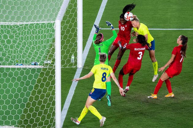 210806 Hanna Bennison of Sweden in the women?s football final during day 14 of the Tokyo 2020 Olympic Games, Olympische Spiele, Olympia, OS on August 6, 2021 in Tokyo. Photo: Joel Marklund BILDBYRAN kod JM DS0190 fotboll football soccer fotball olympic games olympics os ol olympiska spel olympiske leker tokyo2020 tokyo 2020 tokyo-os tokyo-ol bbeng sverige sweden canada kanada final Copyright: JOELxMARKLUND BB210806JM067