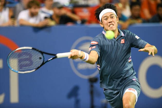 August 6, 2021, Washington, D.C, U.S: KEI NISHIKORI hits a forehand during his match against Lloyd Harris at the Rock Creek Tennis Center. Washington U.S. - ZUMAg196 20210806_zap_g196_025 Copyright: xKylexGustafsonx