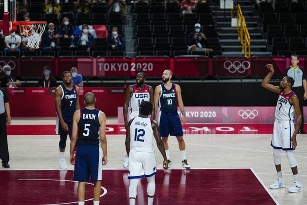Mandatory Credit: Photo by Dave Shopland Shutterstock (12249257cb) Kevin Durant of the United States (USA) in action France v United States, Basketball, Men s final, Tokyo Olympic Games, Olympische Spiele, Olympia, OS 2020, Saitama Super Arena, Japan - 07 Aug 2021 France v United States, Basketball, Men s final, Tokyo Olympic Games 2020, Saitama Super Arena, Japan - 07 Aug 2021 Copyright: xDavexShopland Shutterstockx 12249257cb