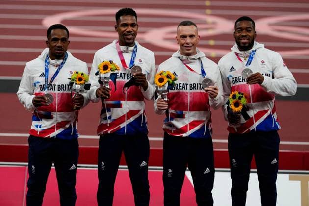 Mandatory Credit: Photo by Dave Shopland Shutterstock (12249251ac) Chijindu Ujah, Nethaneel Mitchell-Blake, Richard Kilty and Zharnel Hughes (GBR) - Men s 4 x 100m Relay Final Athletics, Olympic Stadium, Tokyo Olympic Games, Olympische Spiele, Olympia, OS 2020, Japan - 07 Aug 2021 Athletics, Olympic Stadium, Tokyo Olympic Games 2020, Japan - 07 Aug 2021  Copyright: xDavexShopland Shutterstockx 12249251ac