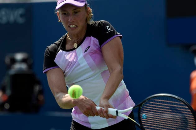 August 7, 2021, San Jose, California, USA: San Jose, California, U.S. - ELISE MERTENS lost her semi-final match to Daria Kasatkina on Saturday at the Mubadala Silicon Valley Classic tournament. San Jose USA - ZUMAw332 20210807_zap_w332_021 Copyright: xNealxWatersx