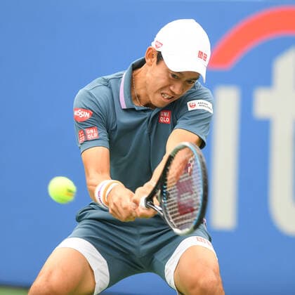 August 7, 2021, Washington, D.C, U.S: KEI NISHIKORI hits a backhand during his match against Mackenzie McDonald at the Rock Creek Tennis Center. Washington U.S. - ZUMAg196 20210807_zap_g196_014 Copyright: xKylexGustafsonx
