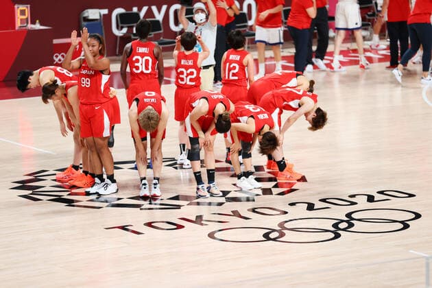 Japan women s team group, Mannschaftsbild, Totale (JPN), AUGUST 8, 2021 - Basketball : Women s Final match between United States 90-75 Japan during the Tokyo 2020 Olympic Games, Olympische Spiele, Olympia, OS at the Saitama Super Arena in Saitama, Japan. Noxthirdxpartyxsales  (166755637)