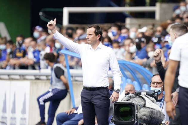 JULIEN STEPHAN (ENTRAINEUR STRASBOURG RCSA) FOOTBALL : Strasbourg vs Angers - Ligue 1 Uber Eats - 08 08 2021 FEP Panoramic 