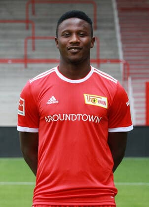 Suleiman Abdullahi Fußball Fussball Bundesliga Herren DFL Porträttermin Saison 2021 2022 08.2021 1.FC Union Berlin FCU Kader, Vorstellung, Präsentation, Pressetermin, Portrait Porträt *** Suleiman Abdullahi Sport Football Soccer Bundesliga Men DFL Porträttermin Season 2021 2022 08 2021 1 FC Union Berlin FCU squad, presentation, presentation, press event, portrait portrait