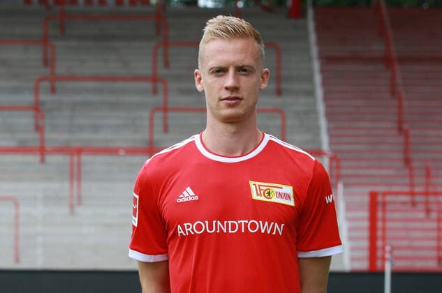 Timo Baumgartl Fußball Fussball Bundesliga Herren DFL Porträttermin Saison 2021 2022 08.2021 1.FC Union Berlin FCU Kader, Vorstellung, Präsentation, Pressetermin, Portrait Porträt