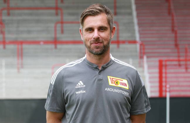 Co Trainer Sebastian Bönig Fußball Fussball Bundesliga Herren DFL Porträttermin Saison 2021 2022 08.2021 1.FC Union Berlin FCU Kader, Vorstellung, Präsentation, Pressetermin, Portrait Porträt
