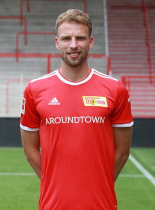 Marvin Friedrich Fußball Fussball Bundesliga Herren DFL Porträttermin Saison 2021 2022 08.2021 1.FC Union Berlin FCU Kader, Vorstellung, Präsentation, Pressetermin, Portrait Porträt *** Marvin Friedrich Sport Football Bundesliga Men DFL Porträttermin Saison 2021 2022 08 2021 1 FC Union Berlin FCU squad, introduction, presentation, press appointment, portrait portrait