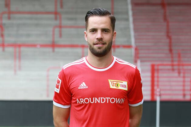 Niko Gießelmann Fußball Fussball Bundesliga Herren DFL Porträttermin Saison 2021 2022 08.2021 1.FC Union Berlin FCU Kader, Vorstellung, Präsentation, Pressetermin, Portrait Porträt