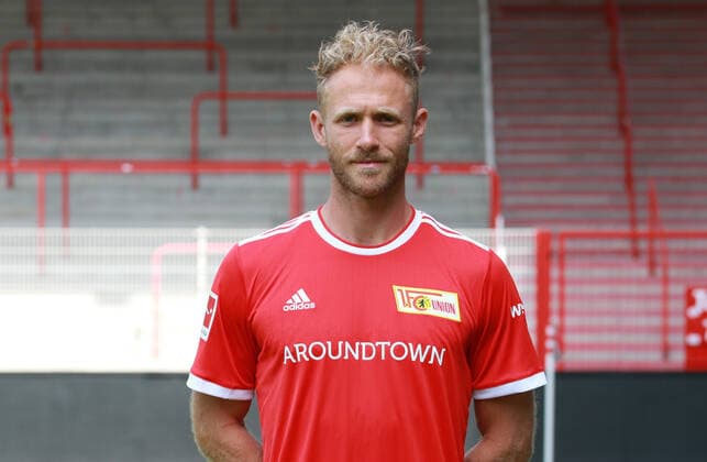 Sebastian Griesbeck Fußball Fussball Bundesliga Herren DFL Porträttermin Saison 2021 2022 08.2021 1.FC Union Berlin FCU Kader, Vorstellung, Präsentation, Pressetermin, Portrait Porträt